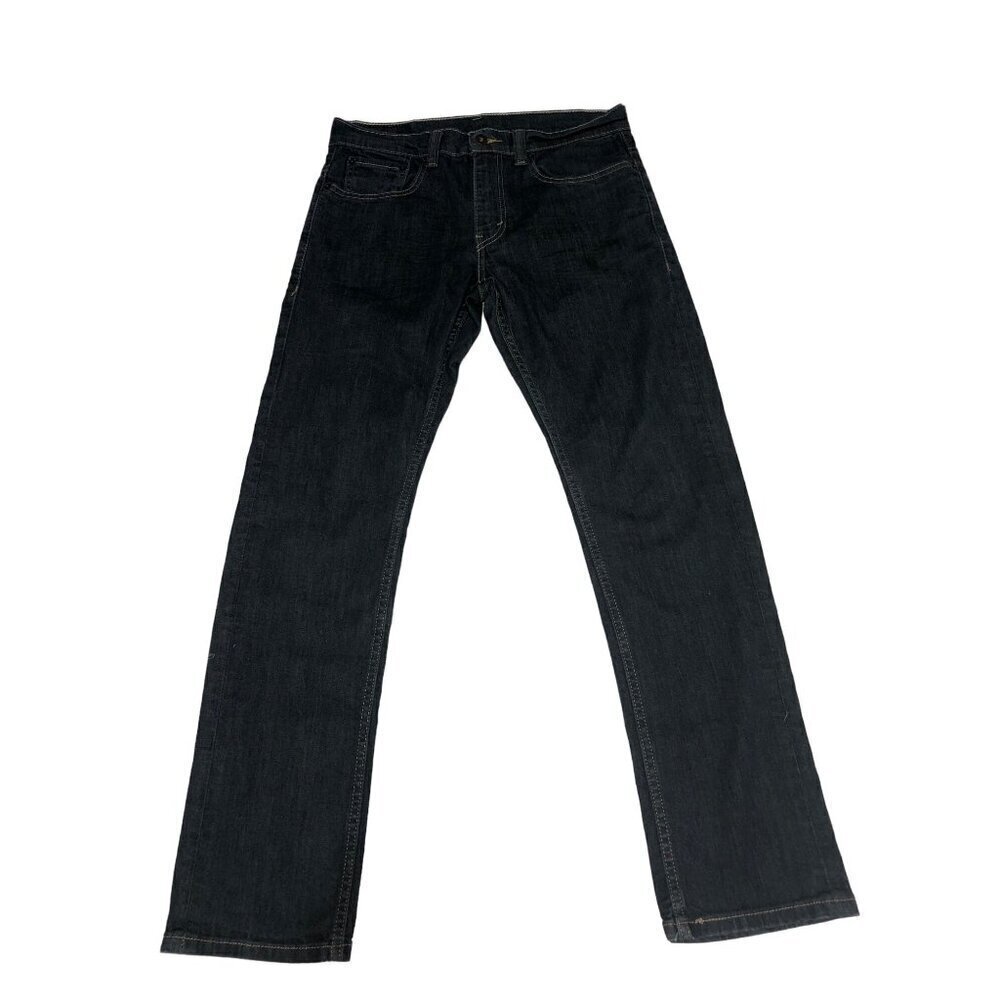 Levis 511 Mens Jeans W32 L30 Slim Fit Dark Wash Blue Contrast Stitching Stretch